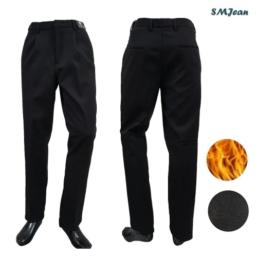 에스엠진 SMJ324k 기모 정장바지 기본일자 원턱 중년 남자 바지 중년 남성 신사복 바지 겨울바지