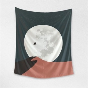 녹스디자인 헬로우아티스트 3호 97cm x 112cm  패브릭포스터 북유럽 달 태피스트