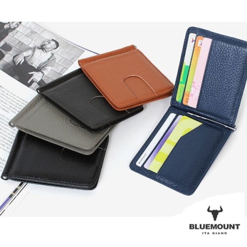 블루마운트 IWI 소가죽 남녀 캐주얼 머니클립 지폐 카드 명함지갑