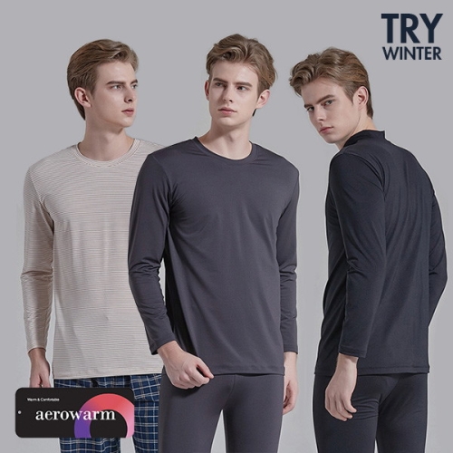 TRY 트라이 홈쇼핑 남성 멀티웨어 기모 내복2세트+파자마1세트