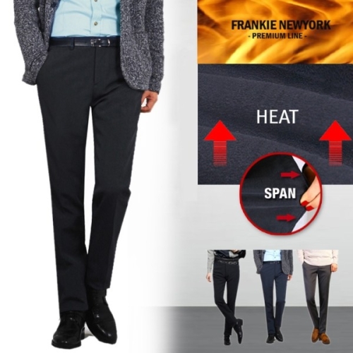 프랭키뉴욕 남자 기모 슬랙스 겨울 정장바지 이중본딩 TR스판 9부_RI9PAK21