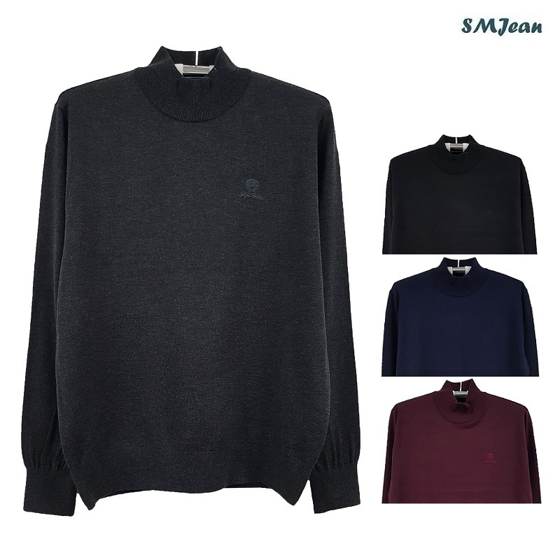에스엠진 SMJ1409 울혼방 폴라넥 니트 남성 폴라티 터틀 반폴라