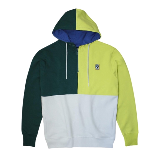 캉골 컬러블록 하프집 후드티셔츠 K9697 Emerald Lime