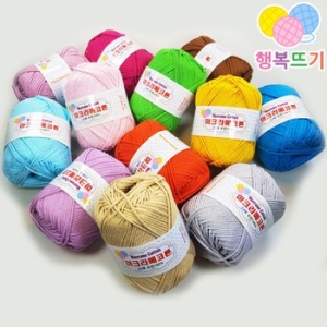 행복뜨기  마크라메코튼 면100% 가방실 모자실 방석 발매트 차동차시트 굵은면실 털실 뜨개실 뜨개질실 손뜨개실
