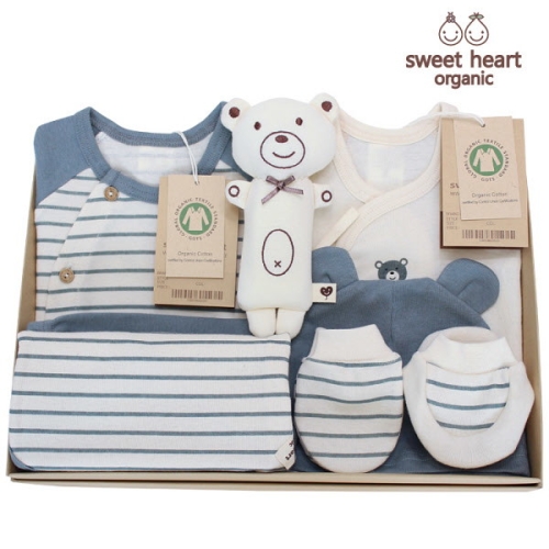 스윗하트 오가닉 프리미엄 블루베어 신생아 선물세트