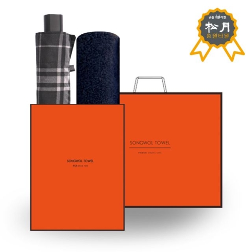 송월타월 송월 우산 타올 O.G 선물세트69  SW3단모던체크+SW헤비