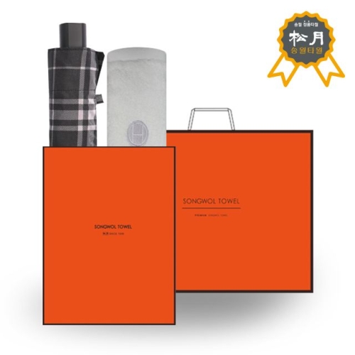 아트박스 송월타월 송월 우산 타올 O.G 선물세트96  SW3단모던체크+AB프라임