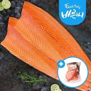 바른씨  노르웨이 슈페리어급 생연어 1마리 6~7kg