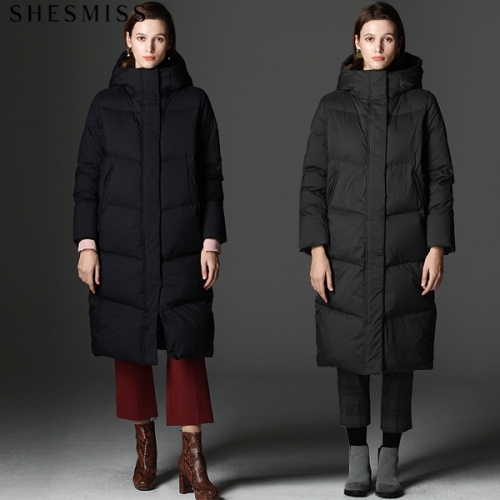 쉬즈미스 여성 캐리 헤비 덕다운 롱 패딩코트