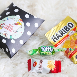 하리보 캔디 홍보용 미니 간식 상자 무료 라벨 인쇄