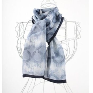 더로라 준중형 실크 스카프_블루 러시 S6063