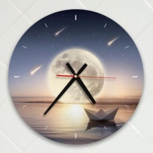 꾸밈  tj017-달빛바다와종이배_인테리어벽시계