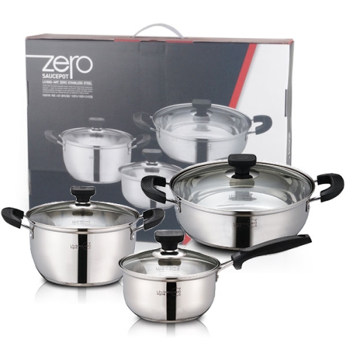 리빙아트  제로 스텐 냄비 3종 (편수16+양수18+전골24)