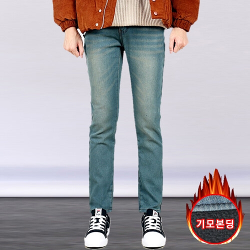 프랭키뉴욕 남자 겨울 기모 본딩 스판 일자 청바지 40까지 빅사이즈 연청 중청 검정 진청_IDPA01 3