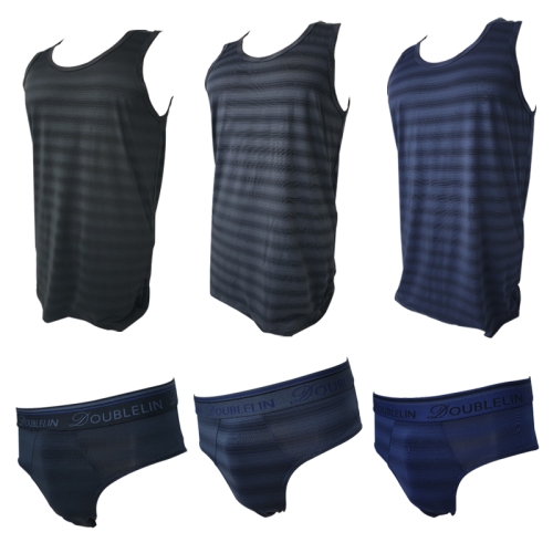 더블린 그라데이션 남성 런닝3매+삼각팬티 3매