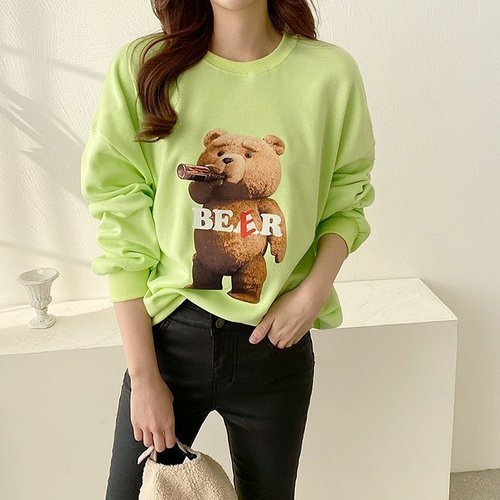 아이우먼 빅사이즈 011 애니멀무드기모맨투맨 DILC075 _