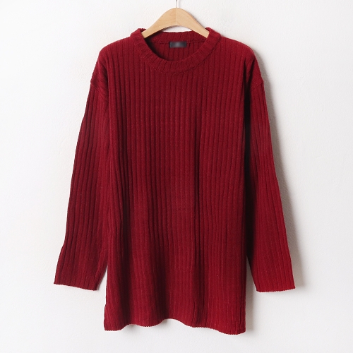 아이우먼 칼라골지슬림핏니트 APB565M012 빅사이즈 사이즈에서 자유로운 그녀~