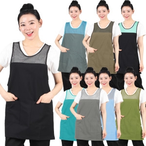 레뷰가운  망사앞치마 원피스 요양보호사 여름 시원한 단체 LA58