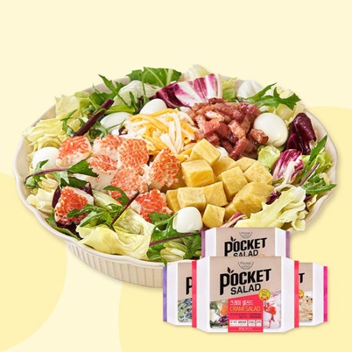 포켓샐러드  크래미2+파스타2+훈제오리2 6팩 정기배송 1주