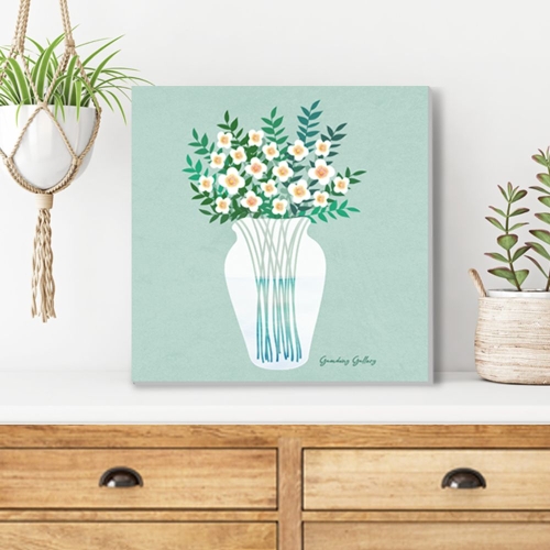 월드유한  북유럽그림액자 꽃병 꽃그림 41C VASE4