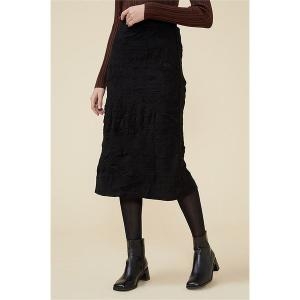 크링클 스웨이드 H라인 스커트 블랙  6026306