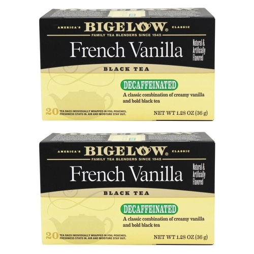 Bigelow 비글로우 티 디카페인 프렌치 바닐라 20티백 2팩 Decaf French Vanilla Tea