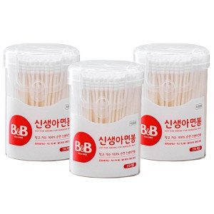 B&B 비앤비 100 순면 천연향균 신생아면봉 210p