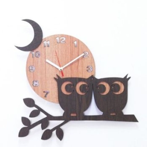 브론즈하우스  WMC-085 부엉이 벽시계-무소음