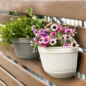 라탄무늬 벽걸이화분 HP-R05  벽면녹화 행잉화분