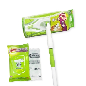 3M 스카치브라이트 막대 걸레 마대 밀대 부직포 표준형 밀대 + 청소포 11매