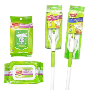 3M 스카치브라이트 막대 걸레 마대 밀대 부직포 대형 밀대 + 청소포 11매
