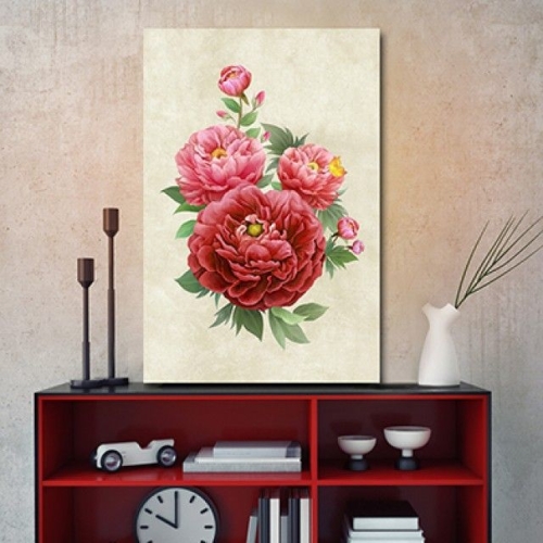 모란 목단그림 부자되는 그림 감동갤러리 상아원형