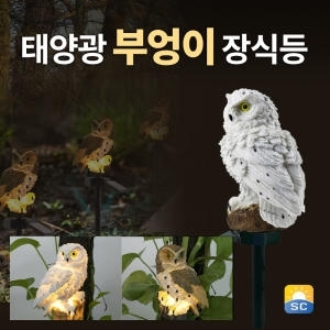 태양광 LED 부엉이 정원장식