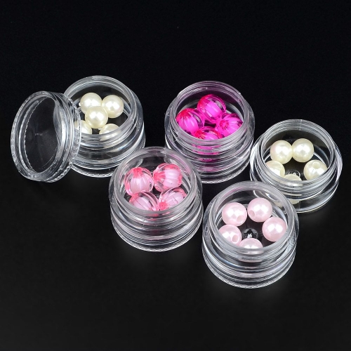 5단 투명 원형케이스 미니 비즈 보관함 수납함 원형통