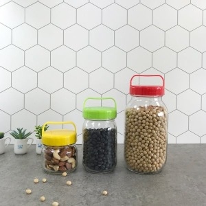 파미레 유리병 450ml 밀폐용기 유리 병 잼 담금주 과일청 꿀