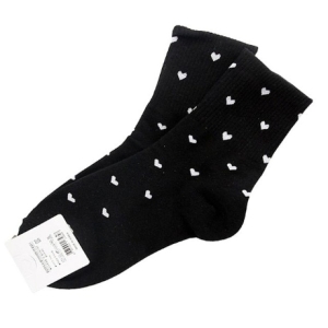 여성용 잔하트 패션양말 검정 3족 + S N-5D3CD41520 003