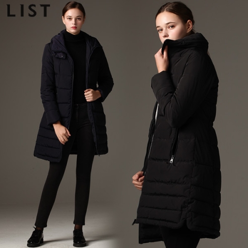 리스트 여성 액티브 캐주얼 하이넥 카라 덕다운 롱 패딩 점퍼
