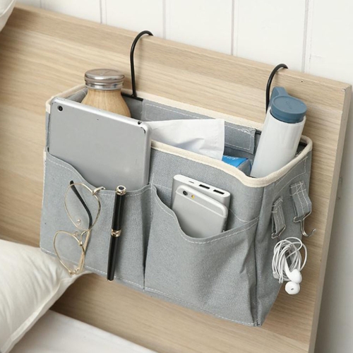 걸이식 침대 사이드 수납포켓 그레이 사이드포켓