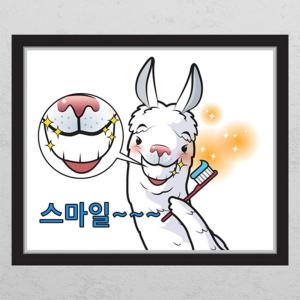 꾸밈  co062-뮤럴시트 병원시리즈_깔끔한 치아_창문그림액자-