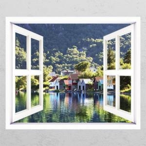 ch110-그림 같은 마을_창문그림액자_뮤럴시트지-꾸밈