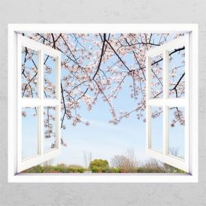 ih322-봄의 인사_창문그림액자_뮤럴시트지-꾸밈
