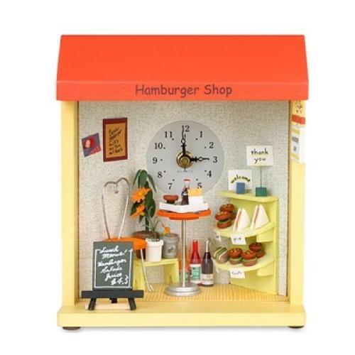 아트박스  라베끄 돌하우스 햄버거샵 시계 벽시계겸용  드라마소품