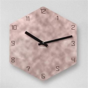 리플렉스 6각 헤이즐넛 블러 무소음 아크릴 벽시계 OLD20