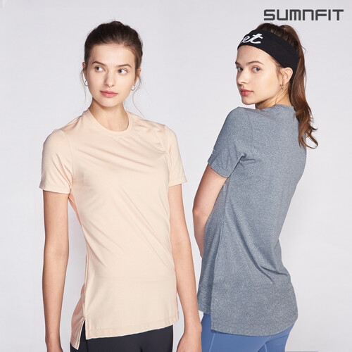 썸앤핏 사이드슬릿 숏슬리브티셔츠 WTS2101_8colors-소프트핑크