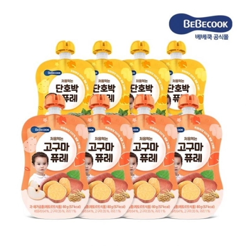 베베쿡 처음먹는 단호박 퓨레 80g