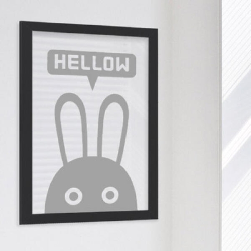 꾸밈  ph256-헬로레빗인사하는토끼투명액자