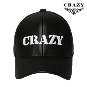 크레이지  남성 레터링 포인트 가죽 모자 볼캡 CZ-BC2001