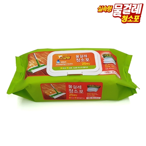 감동  고급형 대형 물걸레 청소포 캡형 38X20cm25매 12개 한박스