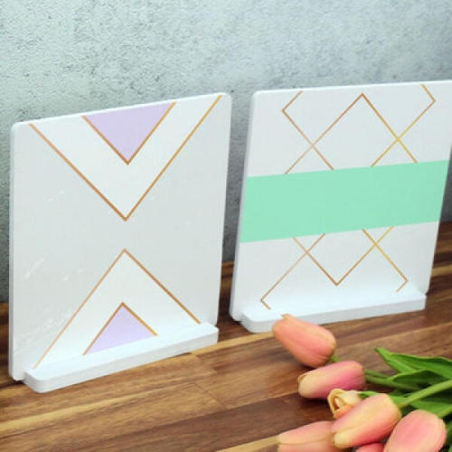 꾸밈  스탠드액자2P_금대리석12