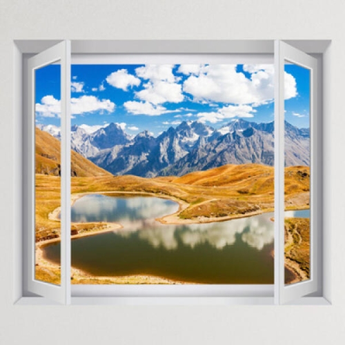 꾸밈 iy895-조지아코룰디호수_창문그림액자 중형